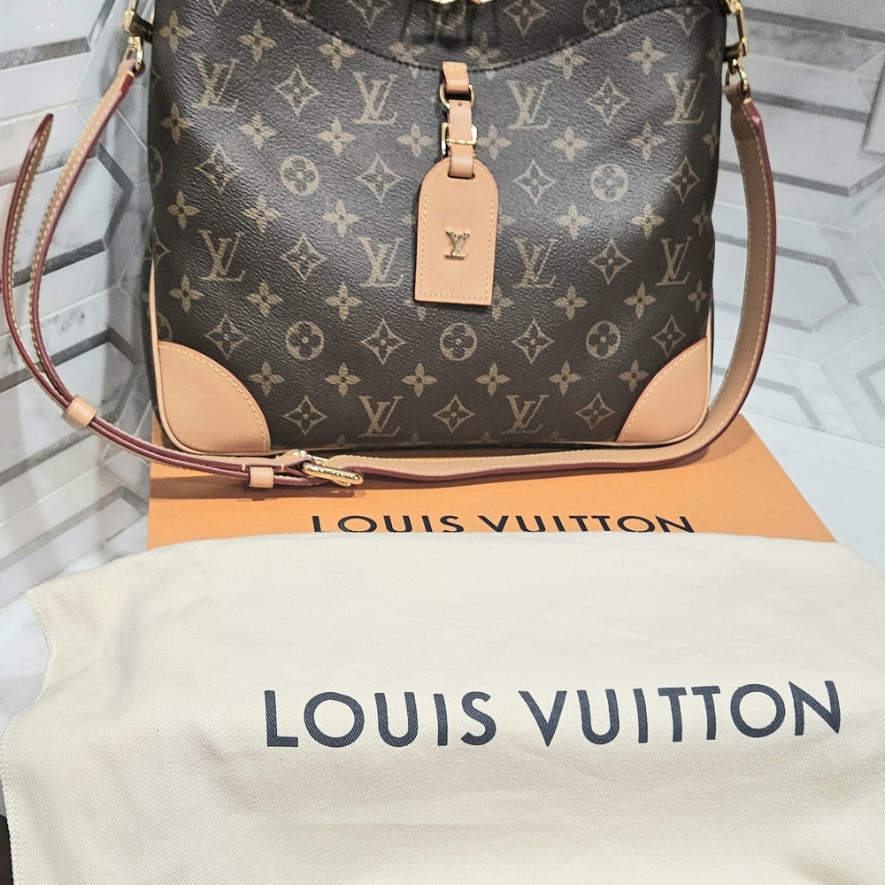 AUTHENTIC Odeon NM MM Louis Vuitton Brown and Tan Monogram Shoulder Bag